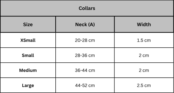 neula the dog vegan leather dog collar size chart