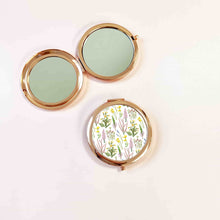 Load image into Gallery viewer, Wildflowers Pocket Mirror | Woodland Flowers Rose Gold Compact Mirror
