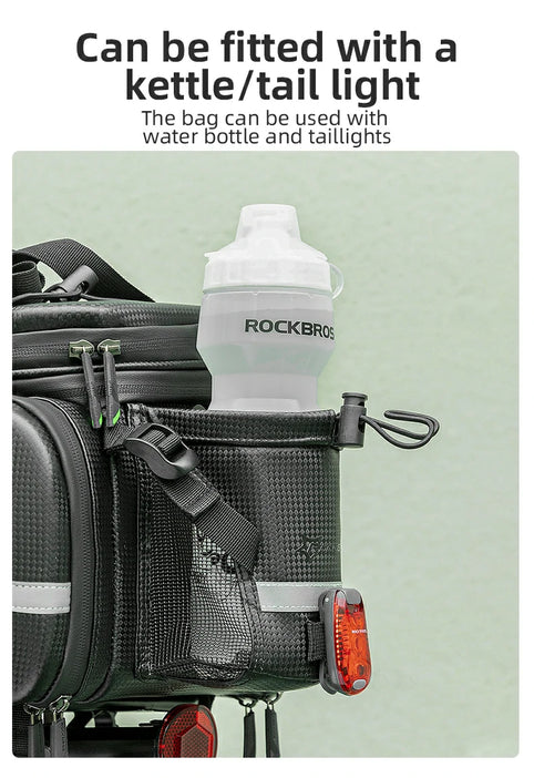 Rockbros bike rack bag trunk bag waterproof carbon leather bicycle rear seat top