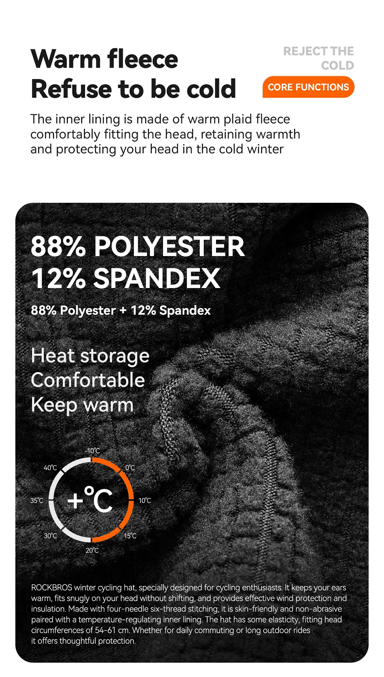 Winter cycling cap that fits under helmets, providing warmth and comfort on chilly rides.