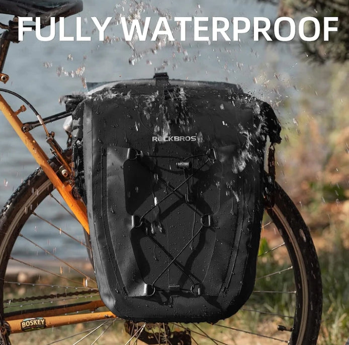 ROCKBROS Bike Panniers Waterproof Max 32L Large Capacity