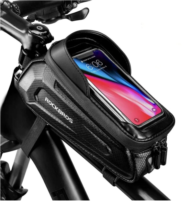 ROCKBROS Bike Phone Mount Bag,EVA Waterproof Front Frame Bag Compatible Phones Under 6.8”