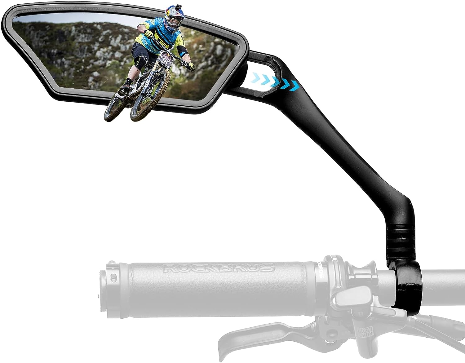 Image of ROCKBROS 2023 Newest Bike Mirrors HD Blast-Resistant All-round Angle Adjustable Retractable （21-26mm Handlebar）