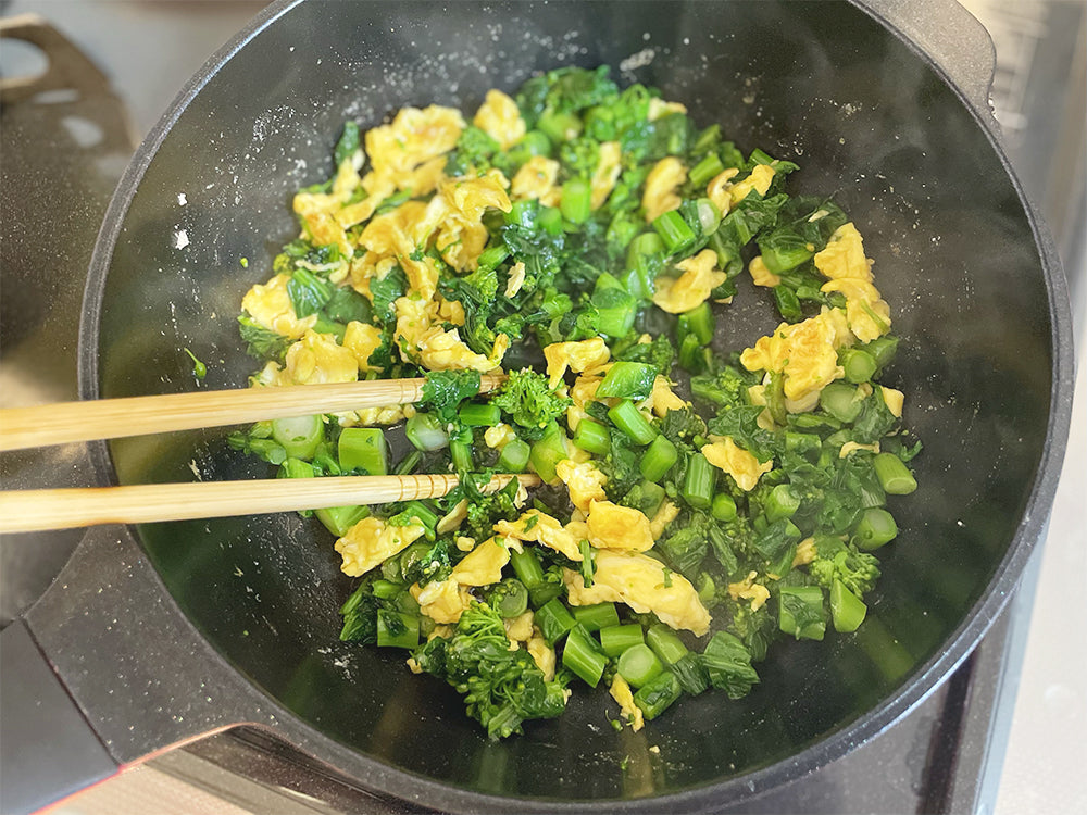 菜の花と炒り卵の混ぜご飯5