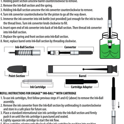 Monteverde USA Engage One-Touch Inkball - Anodized Winter Turquoise