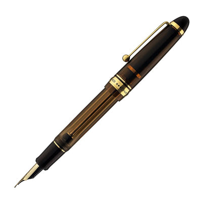 Pilot Custom 823 Fountain Pen in Amber with Gold Trim - 14K Gold