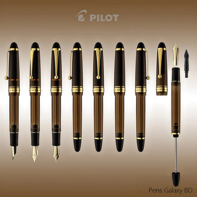 Pilot Custom 823 Fountain Pen in Amber with Gold Trim - 14K Gold