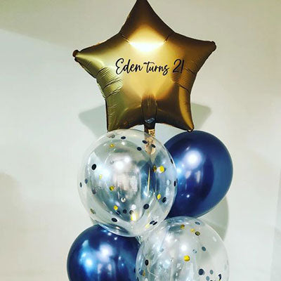 Customised Star Foil Balloon Bouquet.
