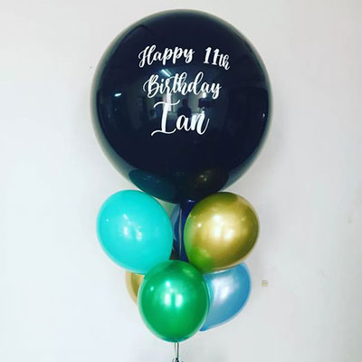 Jumbo 36 inch latex balloon with customised message.