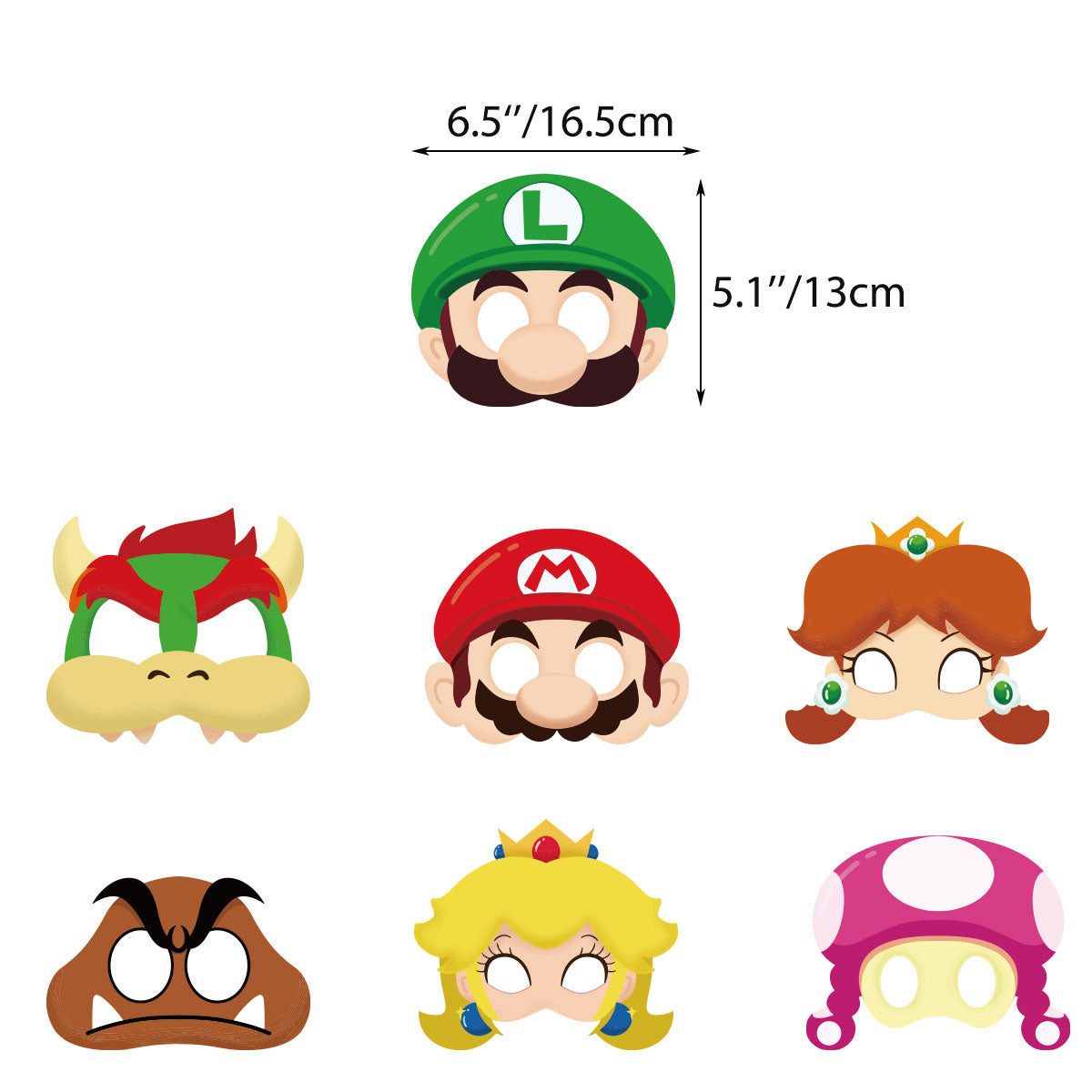 6/12Sheets Cartoon Mario Make-a-Face Puzzle Stickers Super Mario