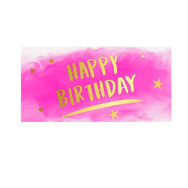 Pink Pastel Gold Birthday Poster Banner | Party Supplies Store – Kidz ...