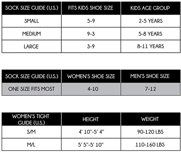 Socks size chart - Fundom