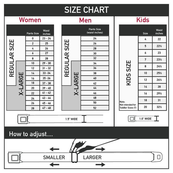 Seatbelts size chart - Fundom