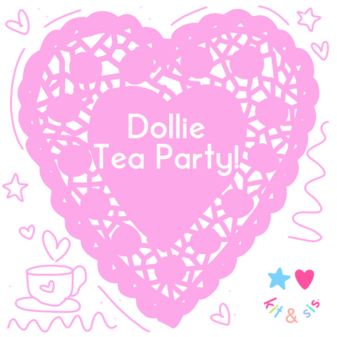 kit & sis Dollie Tea Party embroidered pink heart doily