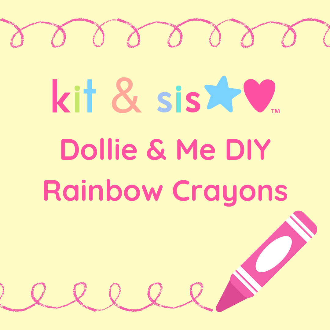 kit & sis Dollie & Me DIY Rainbow Crayons craft for coloring with American Girl Dolls