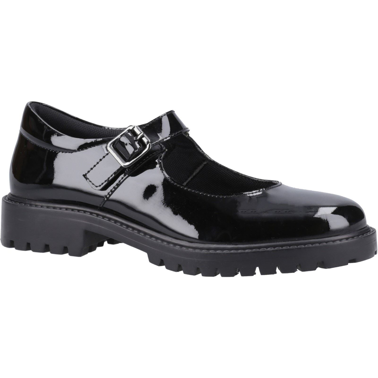 Product Image for Hush Puppies Aurora Patent Senior Leather Girls's Black Shoes