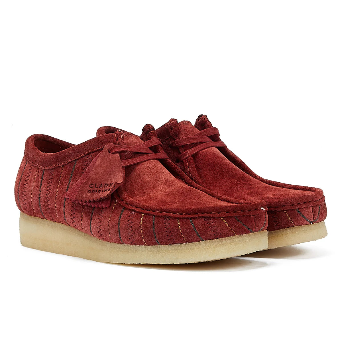 Clarks Originals Wallabee Combination Men’s Burgundy Lace-Up Shoes