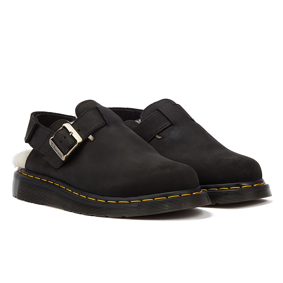 Dr. Martens Jorge 2 Borg Leather Black Mules