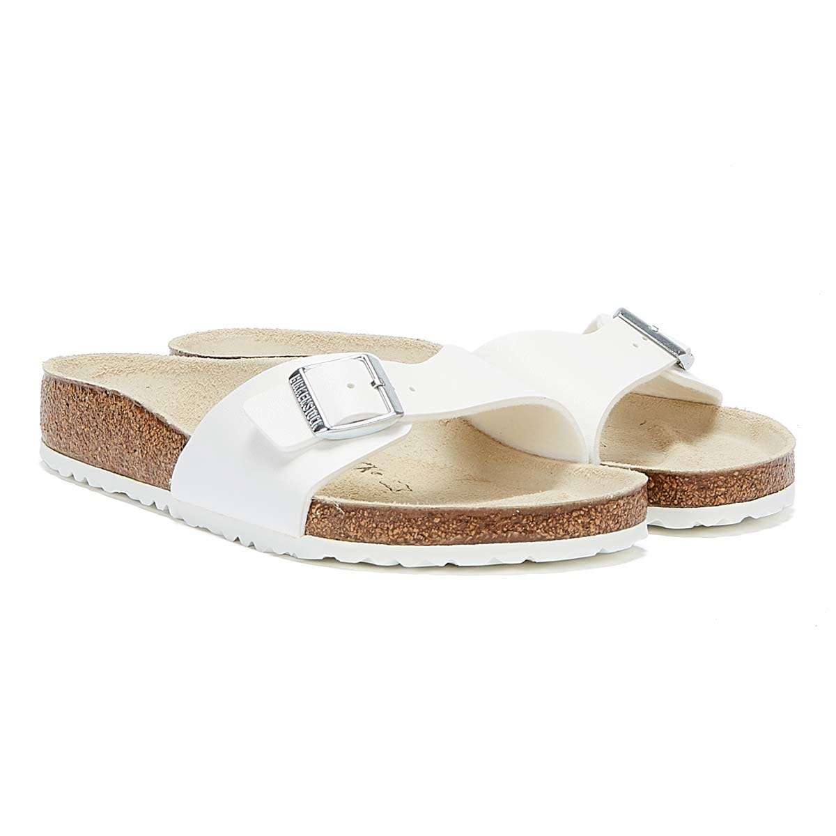 Birkenstock Madrid Birko Flor Womens White Sandals