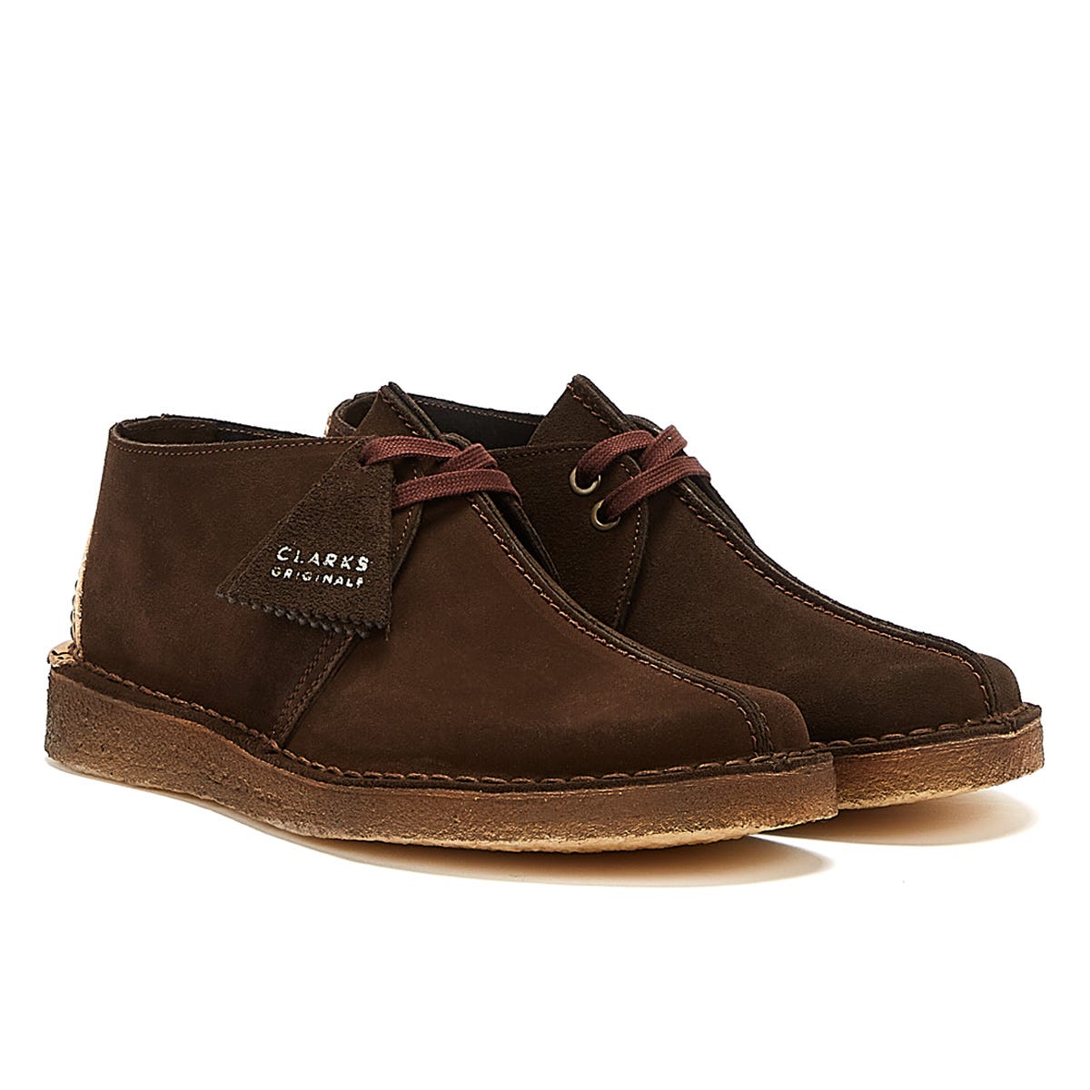 Clarks Originals Desert Trek Suede Mens Dark Brown Shoes