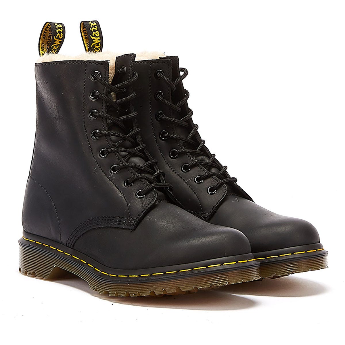 Dr. Martens Womens Black Burnished Wyoming Serena Boots – Tower-London.com