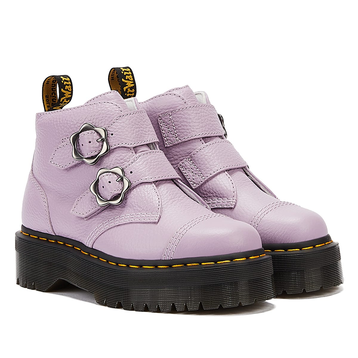 Dr Martens Devon Flower Lilac Womens Milled Nappa Boots – TOWER London