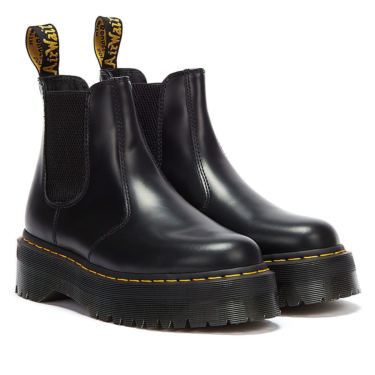 Dr. Martens 2976 Quad Womens Smooth Black Boots 24687001 | TOWER