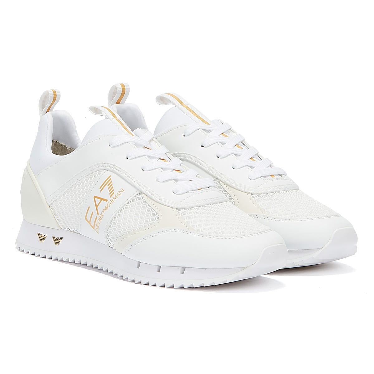 Emporio Armani Ea7 Xk050 Triple White / Gold Trainers