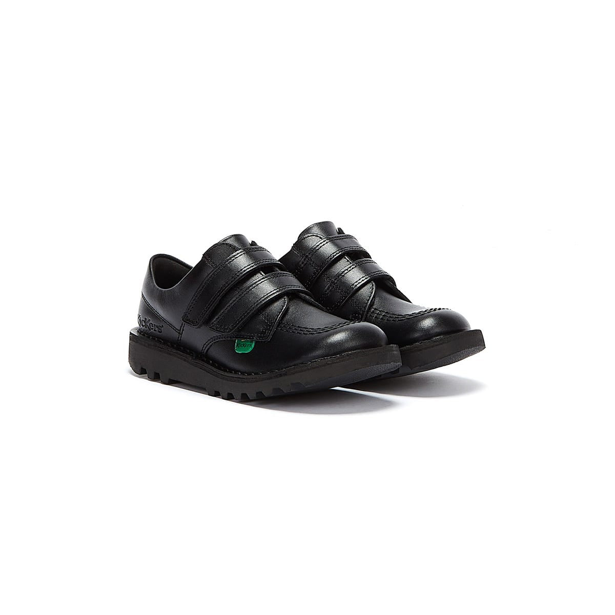 Kickers Infant Kick Lo Velcro Black Leather Shoes