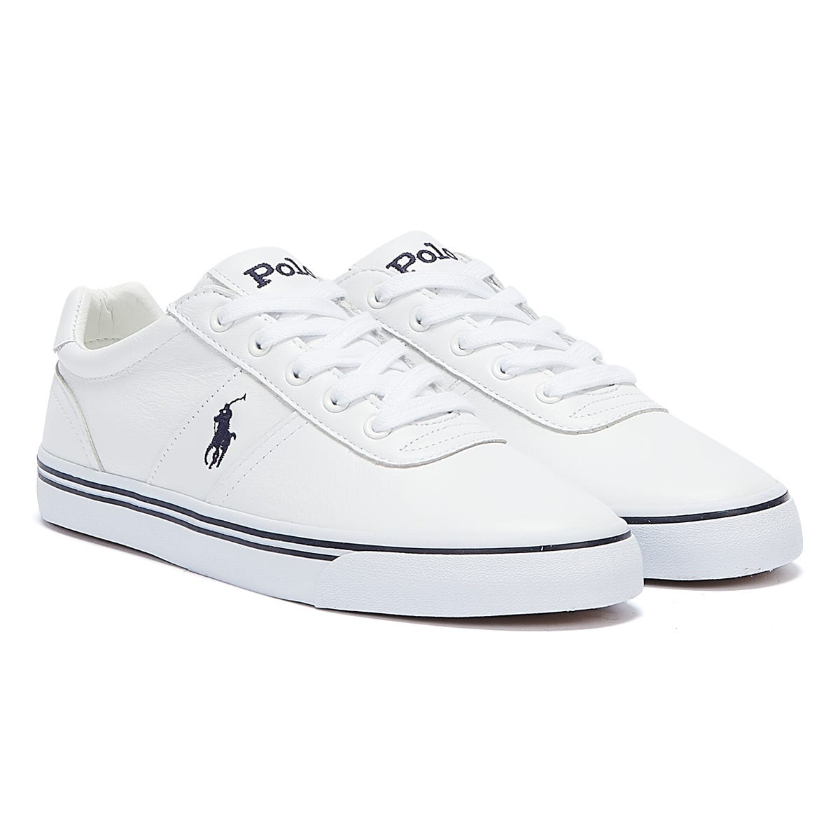 Ralph Lauren Hanford Mens Pure White Leather Trainers