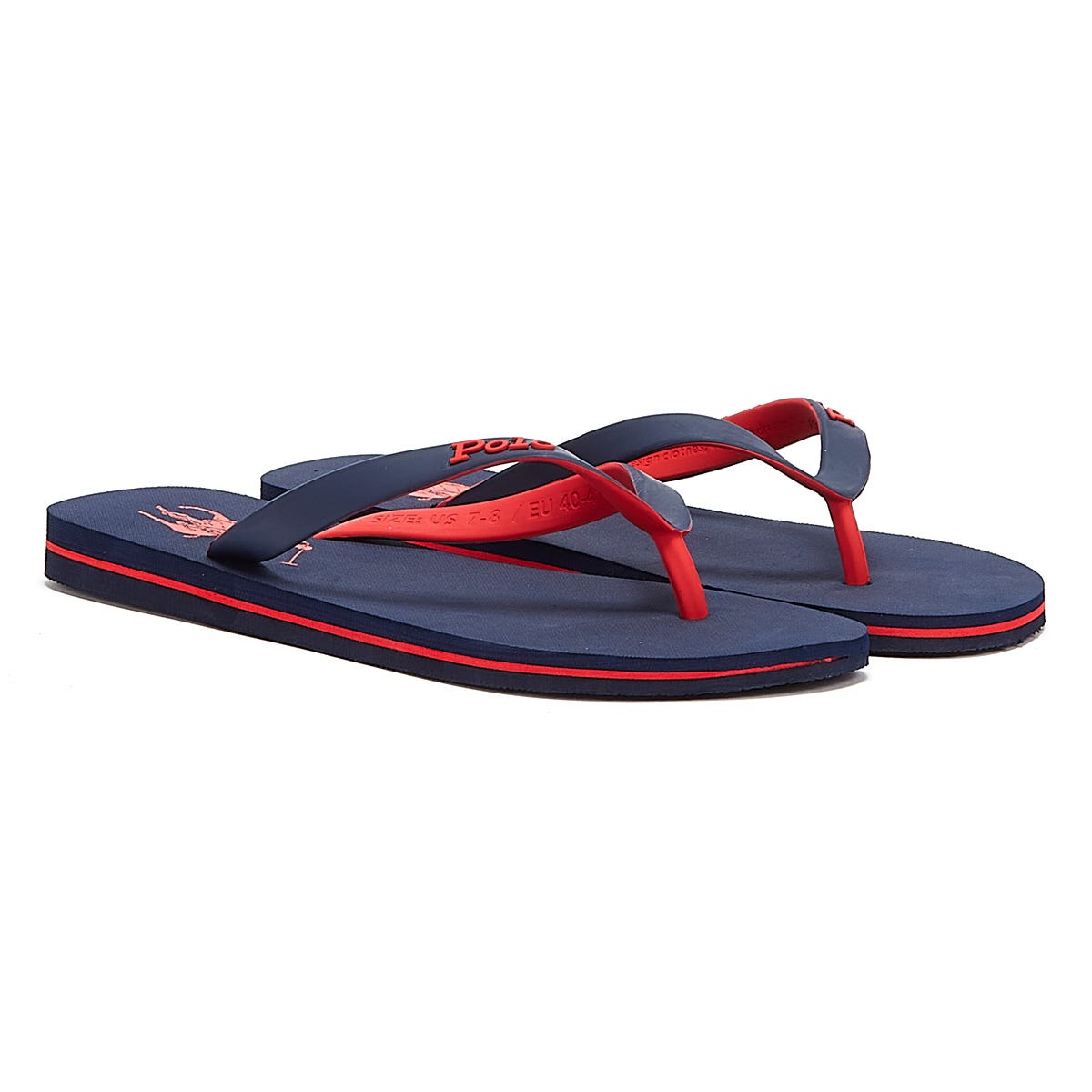 Ralph Lauren Bolt Mens Newport Navy / Red Flip Flop