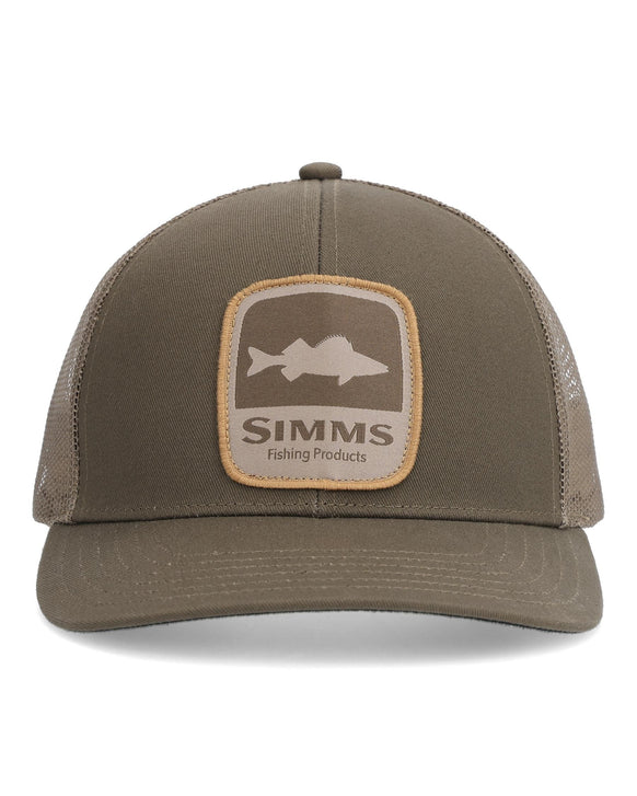 Simms Fly Fishing Cap Snapback Gray Trucker Hat Red White Blue USA