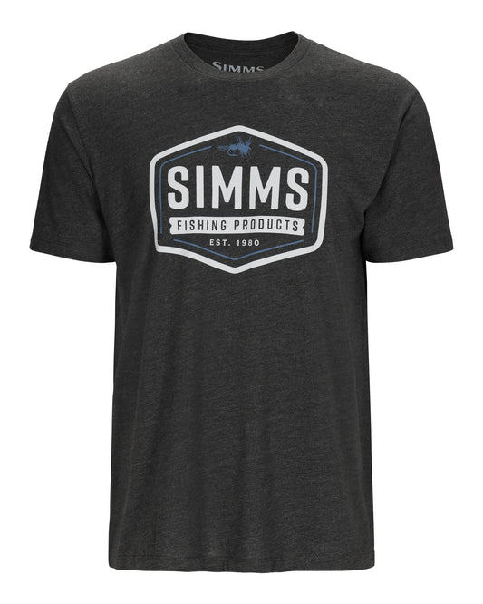 Simms Stacked Logo Bass T-Shirt - Men's Oatmeal Heather, XL