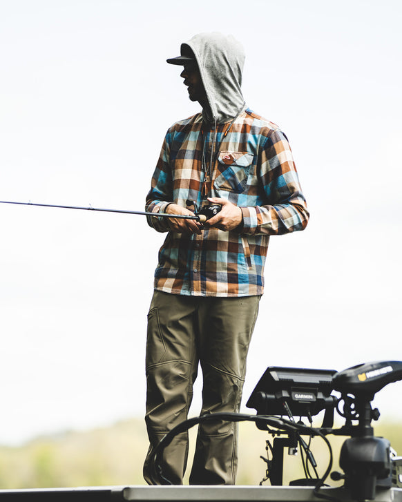 Reel Life Men's Hooded Fishing Shirt XL Long Sleeve Light Hoodie