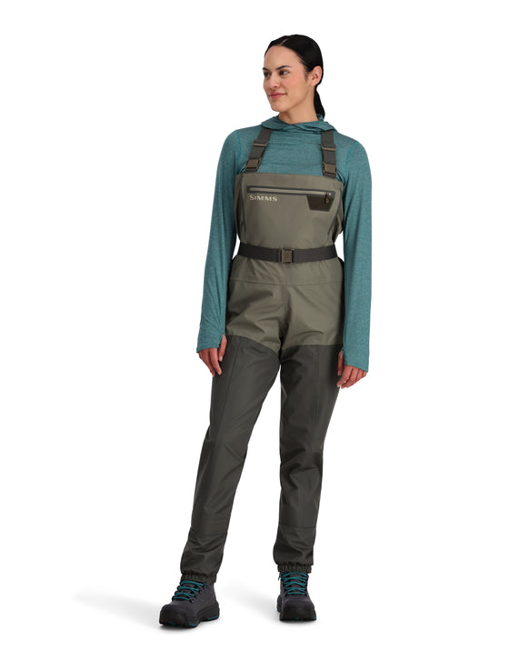 Women’s Breathable Lightweight Chest Wader | Bassdash Fishing Light Tan/Green / Large 8-9