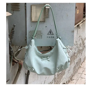 TAVIMART  -  Fashion Solid Bandage Chic Bow Women Handbags All Match Sweet Y2k Aesthetic Tote Bags Office Lady Elegant Shoulder Underarm Bag - tavimart