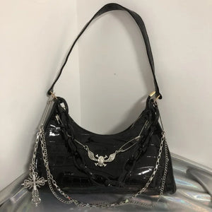 TAVIMART  -  Y2K Bag New Fashion Skull PU Crossbody Bags for Women 2024 New Subculture Chain Design Shoulder Bag Bolso Mujer Сумка - tavimart