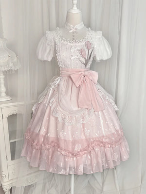TAVIMART  -  Lolita Elegant Girl Dress Op Super Fairy Lace Sweet Birthday Short-Sleeved Everyday - tavimart