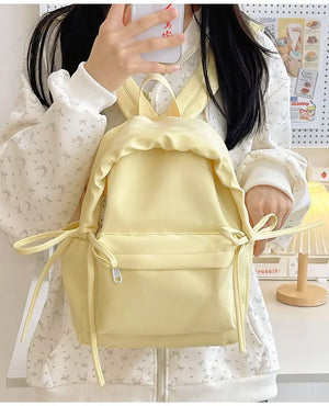 TAVIMART  -  Backpacks for Students Fashion Girls Casual Simple Solid Bow Women's Bags Y2k Aesthetic All Match Chic Schoolbags Female Trendy - tavimart