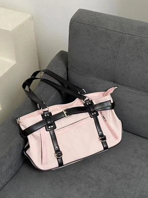 TAVIMART  -   Korean Niche Design Contrasting Color Hand-held Tote Bag Large Capacity Versatile Commuting Shoulder Bags - tavimart