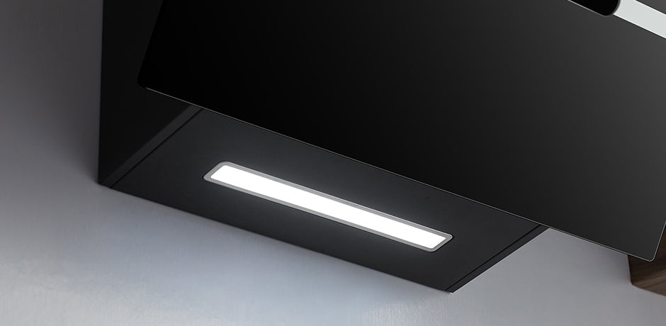 CIARRA Hotte Inclinée 650m³/h Classe A Eclairage LED Noir CBCB6736F-OW