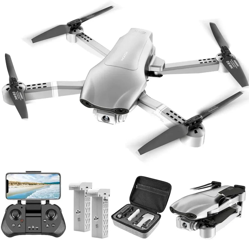 4DRC F3 GPS Drone with 4K Camera for Adults ,Foldable Medium Drone with 5GHz FPV Live Video, 2 Batteries White