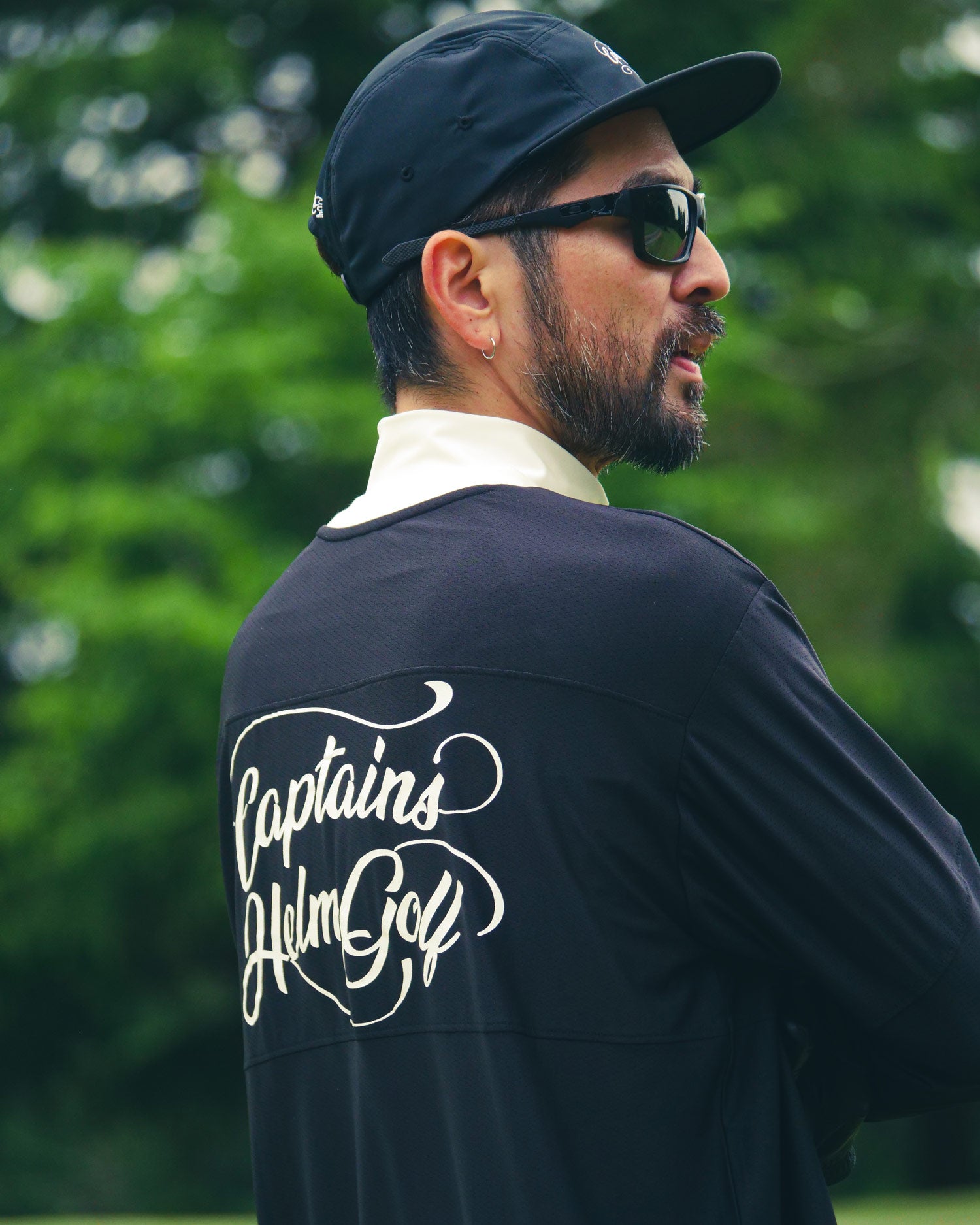 Cph/Golf™️ #SCRIPT LOGO MESH L/S TEE - BLACK - – Captains Helm Golf