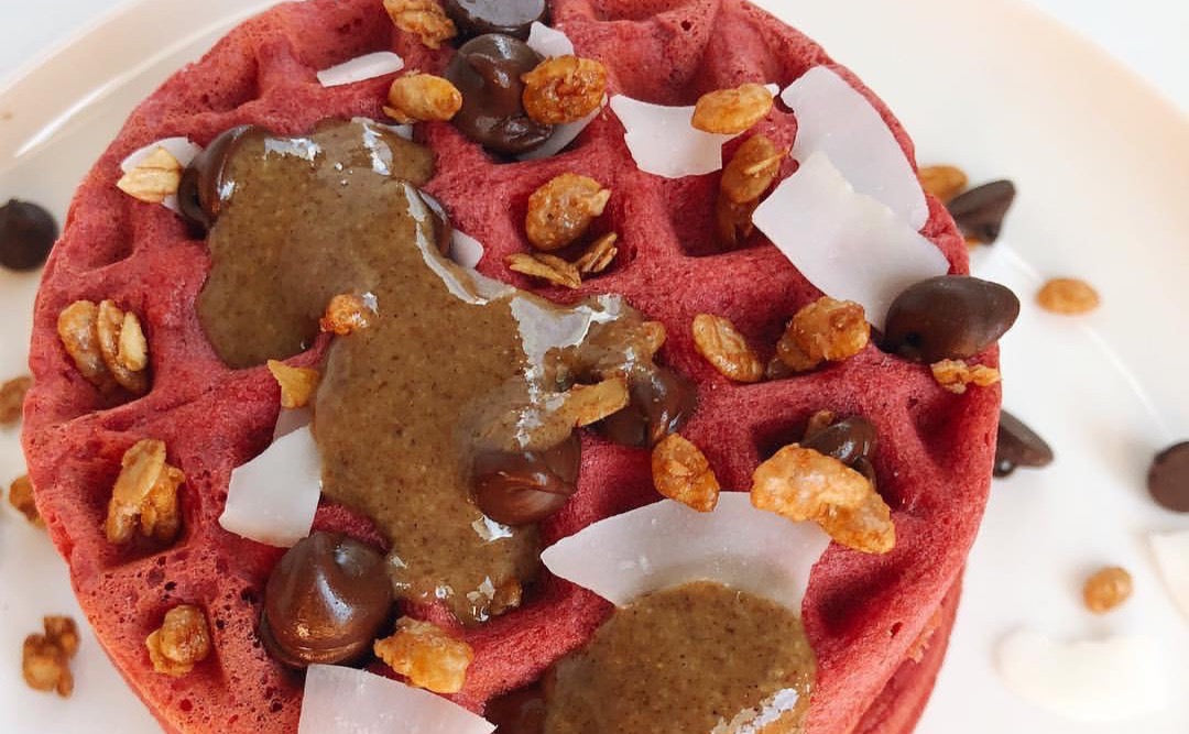 Waffles made with SuperBeets