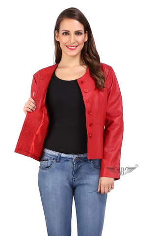 Women's Red leather jacket