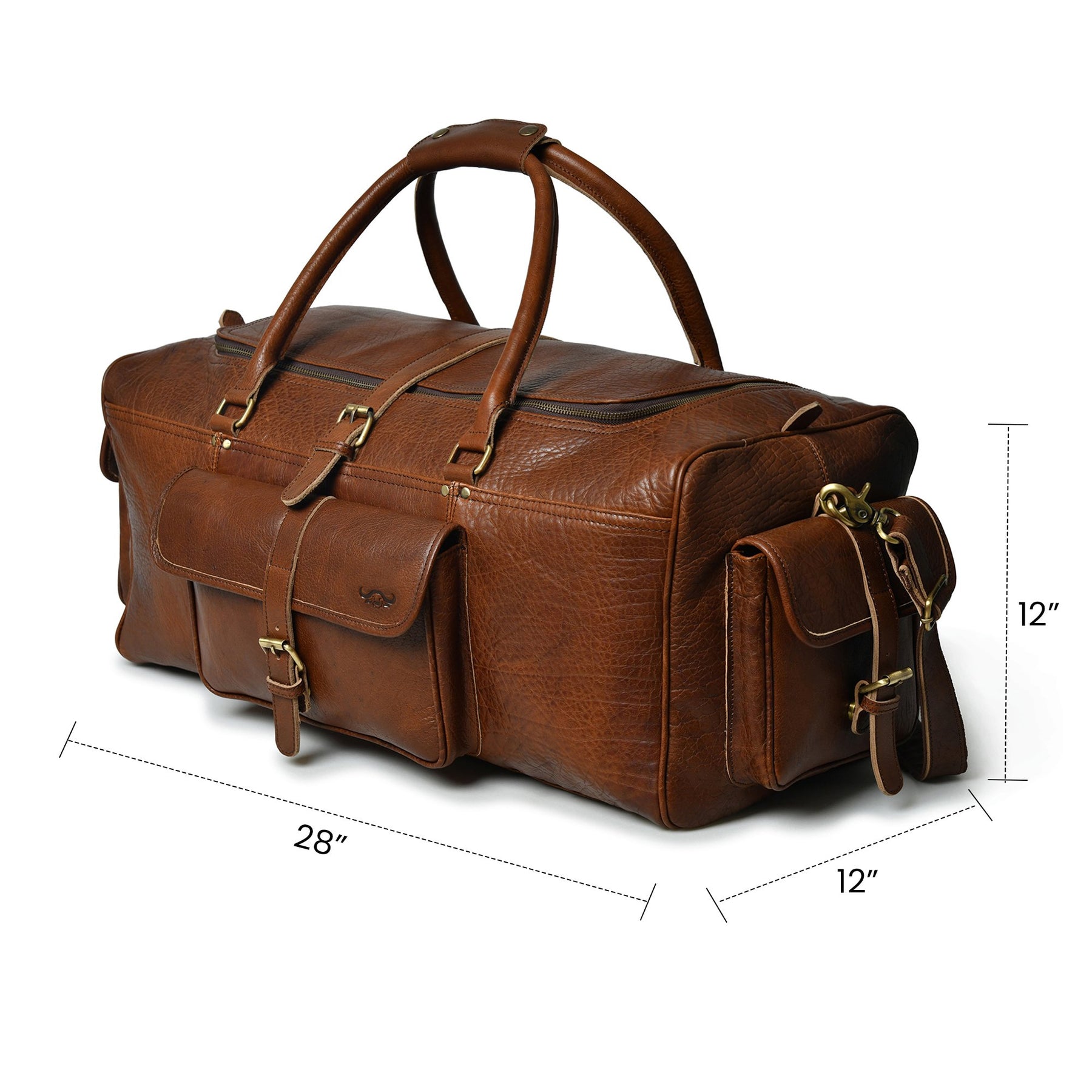 Leather Duffle Bags for Men & Women, 20 Inch Full-Grain Buffalo