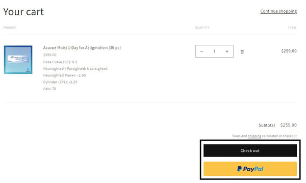 Checkout Options in English