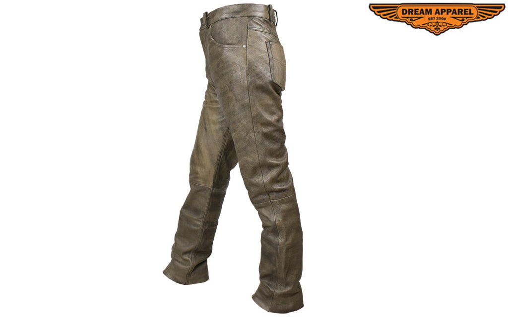 Brown Leather Motorcycle Trousers Vintage Leather Biker Leather Motorcycle  Pants  eBay