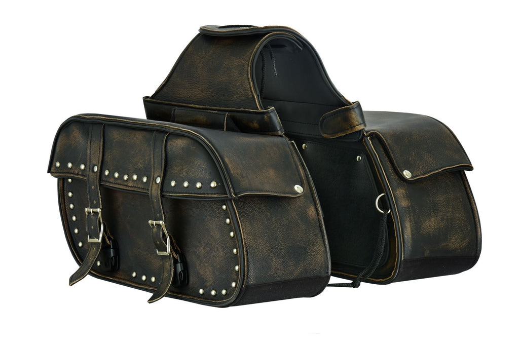 Genuine Naked Leather Concealed Carry Saddlebag with Flame