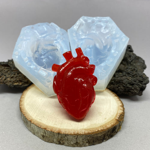 Anatomical mini heart mold , 3d molds , heart silicone mold , polymer clay  tools